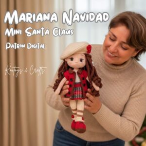 Muñeca Navideña Mariana + Mini Santa Claus