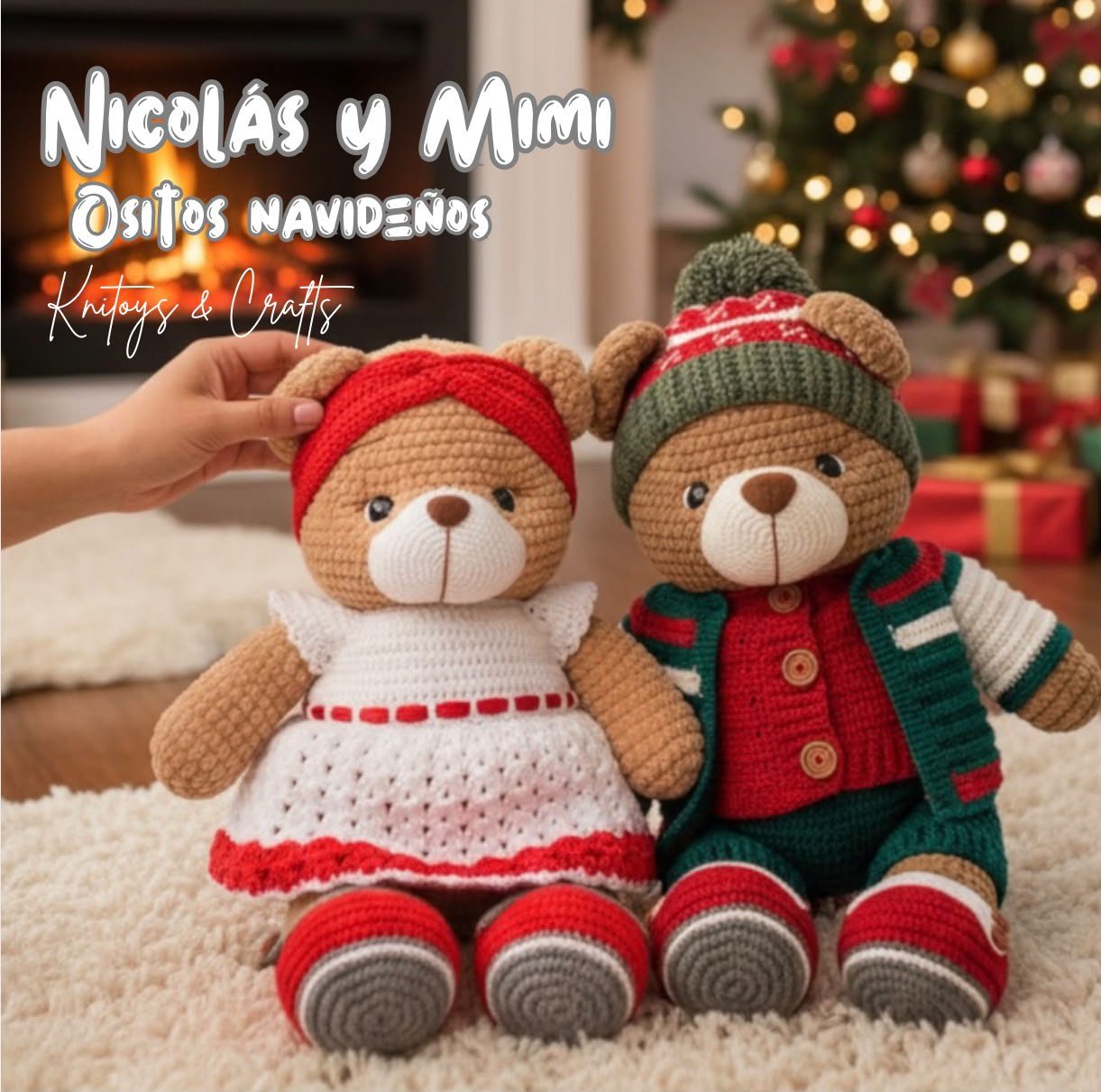 Ositos Navideños Amigurumis Nicolás y Mimi - Imagen 2